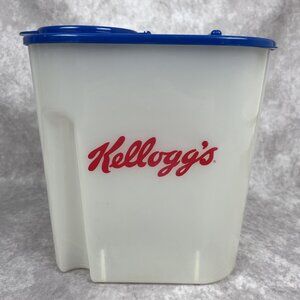Vintage 90s Kelloggs Cereal Storage Container Fresh Keeper Plastic Blue Lid